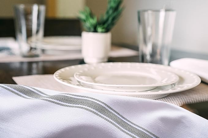 Dish Towels Set (Value Pack of 30) Size 15x25 Inch, 100% Cotton Soft & Absorbent Linen Kitchen Towels, Tea Towels, Reusable Cleaning Cloths for Household Cleaning (Grey)