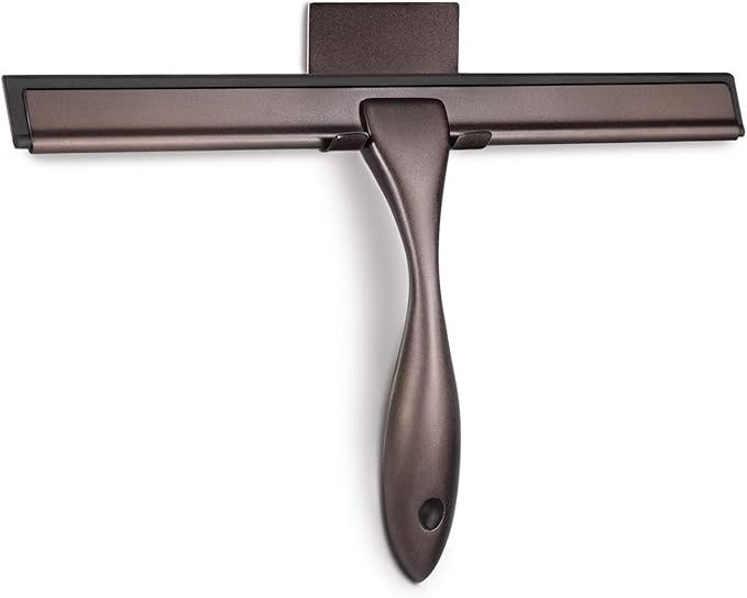 Hiware All-Purpose Shower Squeegee for Shower Doors, Bathroom, Window and Car Glass - Bronze, Stainless Steel, 12 Inches