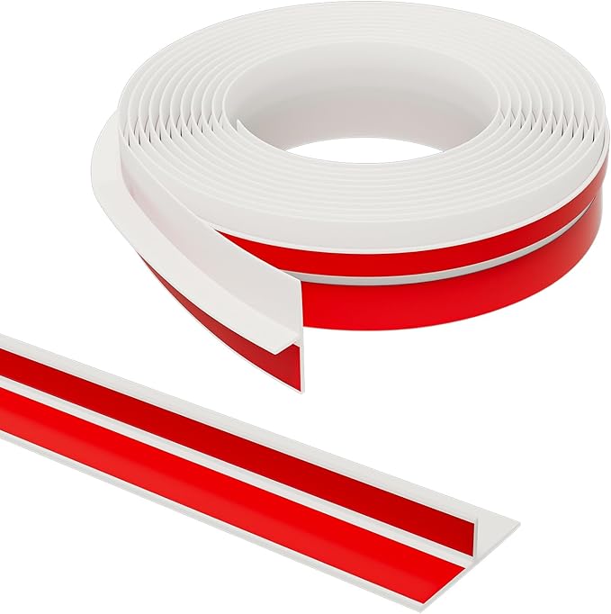 T-Shaped Door Draft Stopper, 1.37 in x 10 Ft Silicone Seal Strip for Windows Gaps, Weather Stripping Seal Strip Shower Sweep, White