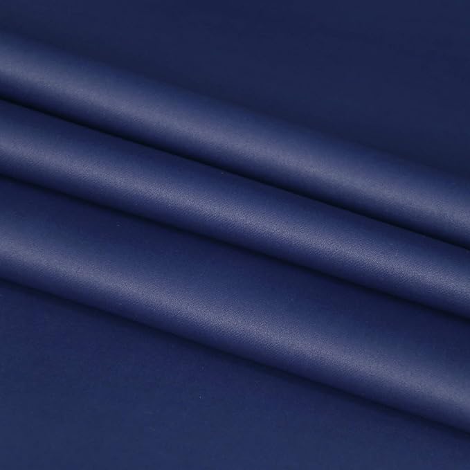 DWCN French Door Curtains – Rod Pocket Thermal Blackout Curtain for Doors with Glass Window, Kitchen and Patio Doors for Privacy, 54 X 72 Inches Long, 1 Curtain Panel with Tieback, Navy Blue