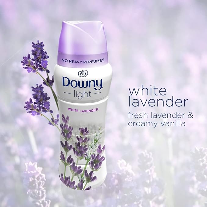 Downy Light Laundry Scent Booster Beads for Washer, White Lavender, 18.2 oz, with No Heavy Perfumes