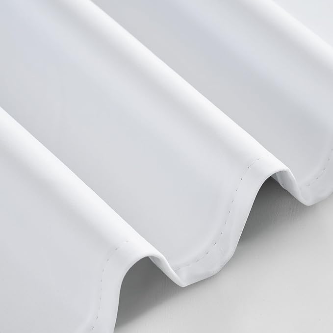 PONY DANCE 100% Blackout Curtains 94 inch Length 2 Panels Set - Grommet Room Darkening Drapes for Bedroom and Living Room Window Thermal Insulated Black Out Curtains (White, 55W x 94L)