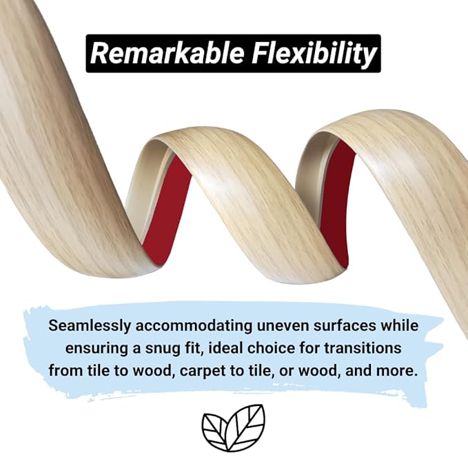 1/5 inch Height Floor Transition Strip, Self Adhesive Carpet Wood Tile Vinyl Flooring Laminate Transition Cover Edge Trim Gap Doorway Threshold for Uneven Floors (40 inches, Beige Cream)