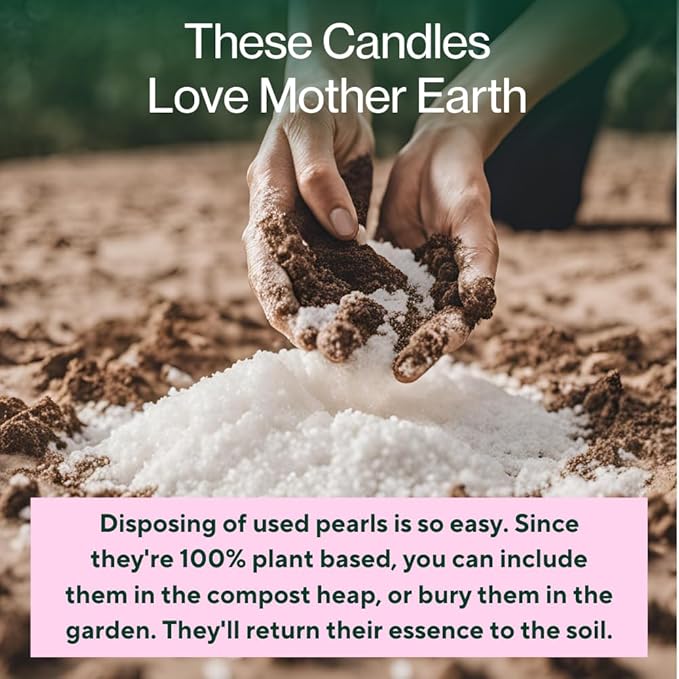 LILY LADUE Candle Refill Kit - 2Lb/32Oz Pearled Candles Sand and Wicks (48) and Hammered Silver Holder, Reusable Unique Sand Candles with Wicks for Candle Making, Bulk Unscented Pearl Wax Beads