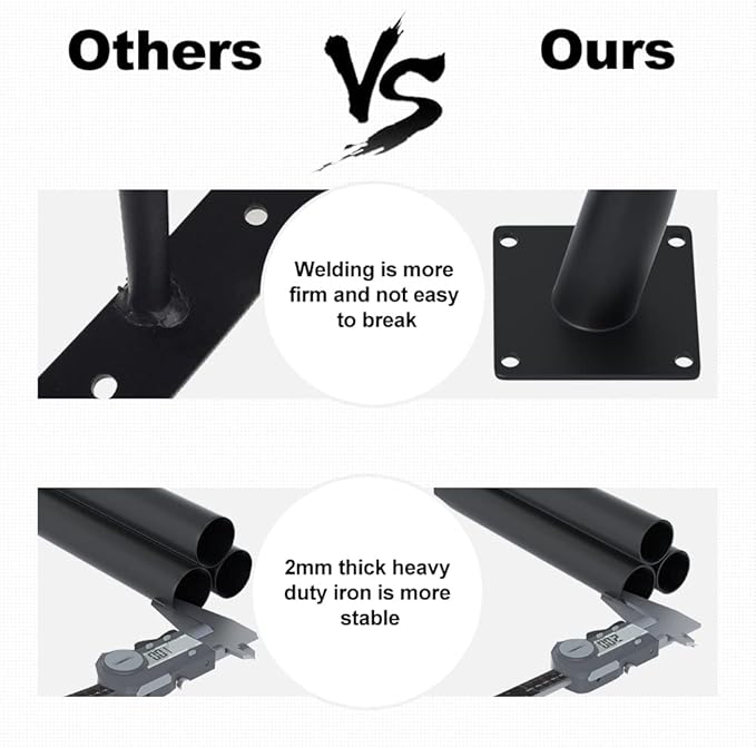 4PCS 6 Inch Matte Black Tapered Angled Legs for Furniture, Metal Mid Century Mordern Feet, Heavy Duty Slanted Stand Legs Kit for Couch, Coffee Table, Desk, Dresser, Sofa, Chair