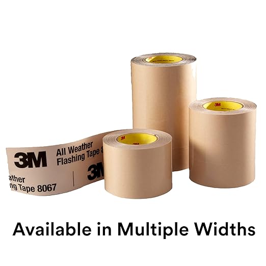 3M All Weather Flashing Tape 8067, 2 in x 75 ft, 1 Roll, Adhesive Backed Split Liner, Prevents Moisture Intrusion, Waterproof Flashing Seals Doors, Windows, Openings in Wood Frame Construction, Tan