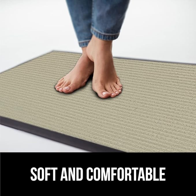 GORILLA GRIP Traffic Guard Door Mat, 47x35, Heavy Duty Welcome Mats, Commercial Office Space Doormat, Waterproof, Fade Resistant, Strong Rubber Backing, Low Profile, Shoe and Boot Scraper, Light Gray