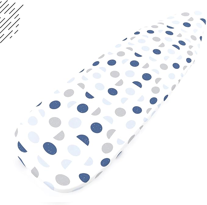 Encasa XO Ironing Board Cover and Pad 54"x15" - Thick 3mm Felt Padding, Drawstring Tightening & Lock, Easy Fit, Scorch & Stain Resistant, Fits Standard Large Ironing Board - Blue Moon