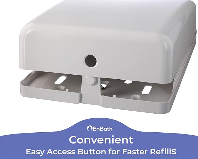 Commercial Paper Towel Dispenser Wall Mount, Holds 500 Multifold, Trifold, Z Fold, C Fold Hand Towels for Bathroom/Restroom, Office, Shop, or Home (White)