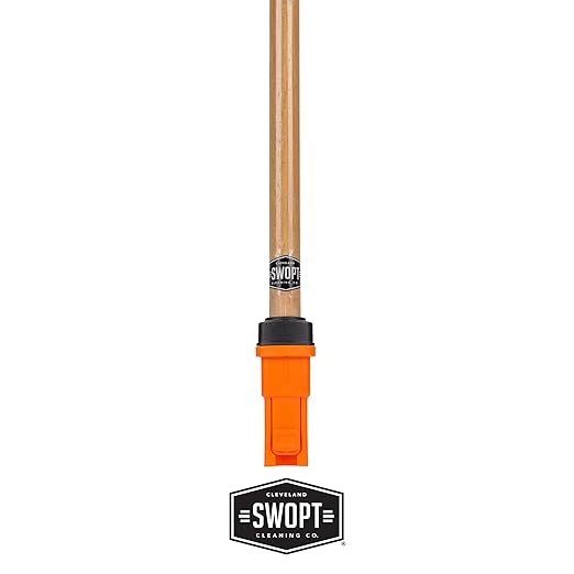SWOPT Premium 48” EVA Foam Comfort Grip Wooden Handle – Ergonomic Design Eliminates Loose Handles —Interchangeable with All SWOPT Cleaning Products for More Efficient Cleaning and Storage