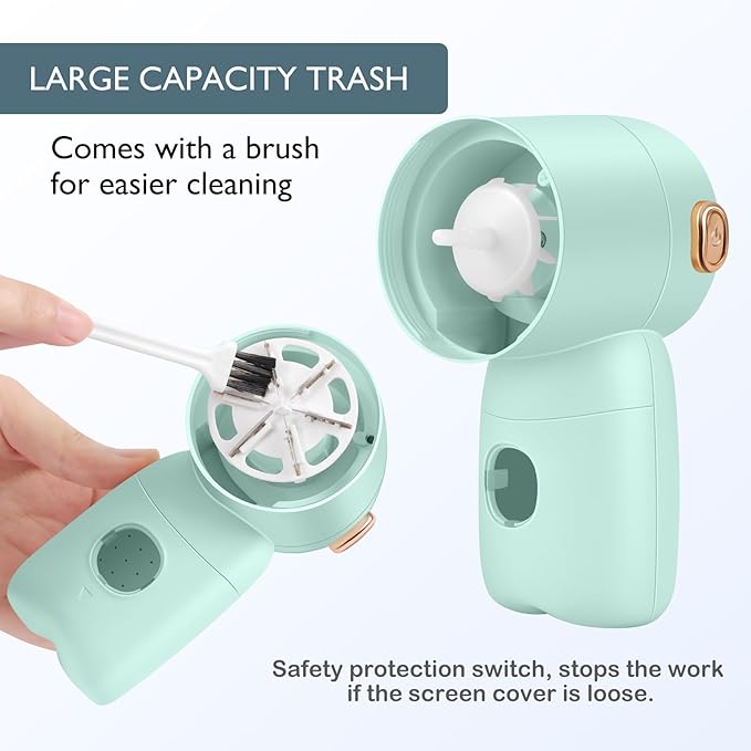 Rechargeable Fabric Shaver,Electric Lint Remover with Digital Display,3-Speeds Sweater Shaver for Clothes and Furniture (Green)
