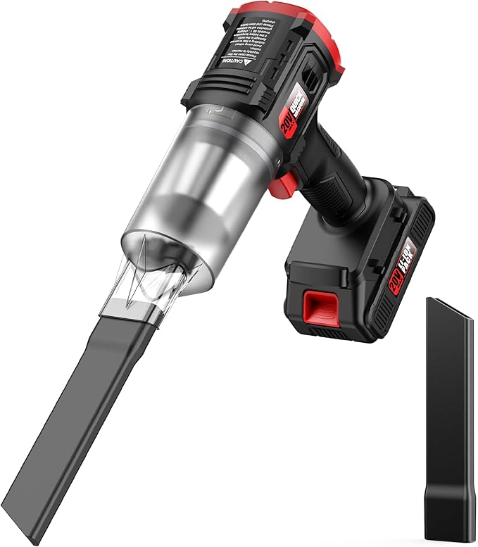 Cordless Handheld Vacuum Cleaner - 35000PA Strong Suction for Car & Home, Car Vacuum Portable Rechargeable Lightweight for Pet Hair with HEPA Filter, Quick Clean in Office/Desk/Couch (Red)