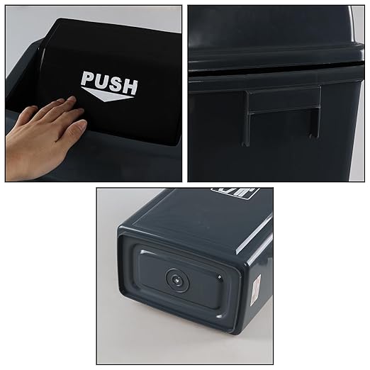 4 Pack 18 Gal Plastic Garage Can with Swing Lid, Heavy-Duty Recycle Bin, Trash Can/Waste Container for Backyard/Garage/Outdoor