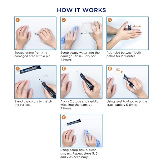 MagicEzy Tile Repairezy (Clear): Clear Scratch Repair Touch Up Filler for Scratch Removal and Chip Repair on Tiles, Kitchen Cupboards, Enamel, Vases, Ceramic