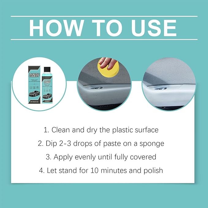 Plastic Clarify for Cars, Plastic Restorer for Cars Exterior, Multifuncional Interior Cleaner for Waterless Car, Detailing Spray, Faded Plastics (2PCS)