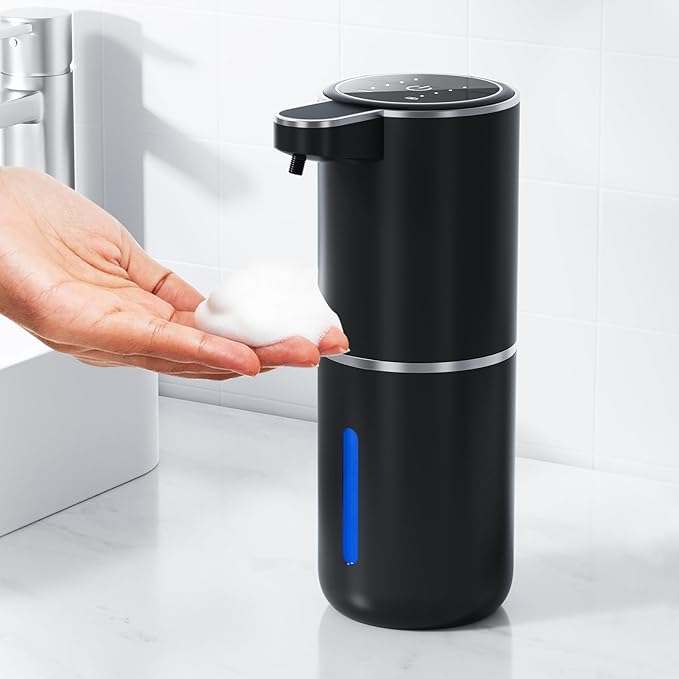 Automatic Foaming Soap Dispenser Foaming Hand Sanitizer Touchless 1200mAh Soap Dispenser Rechargeable with Sensor for Bathroom Kitchen
