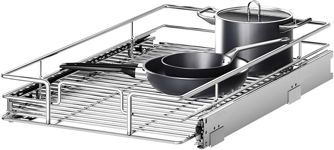 Pull Out Cabinet Organizer 12½" W x 21½" D, Heavy Duty Cabinet Pull Out Shelves, Slide Out Drawers Organization for Kitchen Cabinets Bathroom