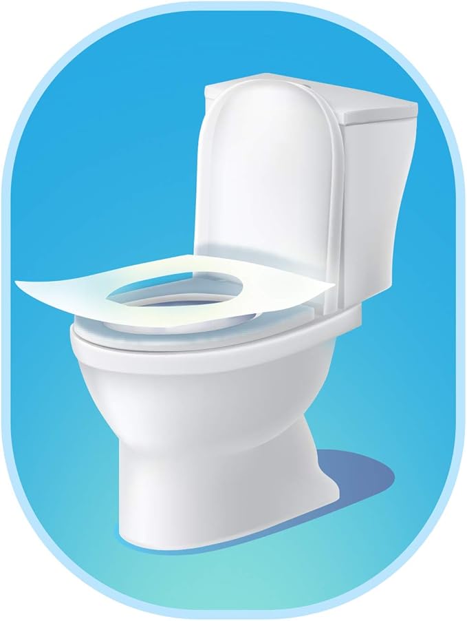 Rockland Guard Toilet Seat Cover - Flushable & Disposable Toilet Seat Cover for Bathroom - Road Trip Accessories & Travel Essentials for Kids & Adults - 10 Resealable Packs with 10 Sheets - 100-Count