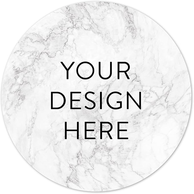 100 Custom Vinyl Stickers - Upload Your own Image, Text, Design, Logo - Personalized Logo Labels for Handmade, Packaging, Bottle, Jars, Candle, Brand Stickers (Silver Marble, 4x4)