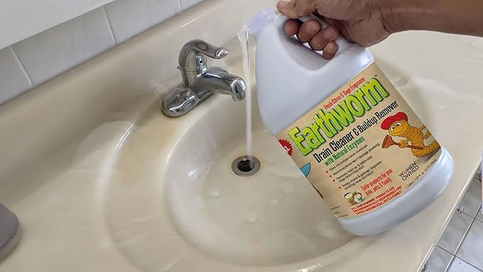 Earthworm® Drain Cleaner - Drain Deodorizer - Natural and Safer for Families - One (1) 1 Gallon bottle