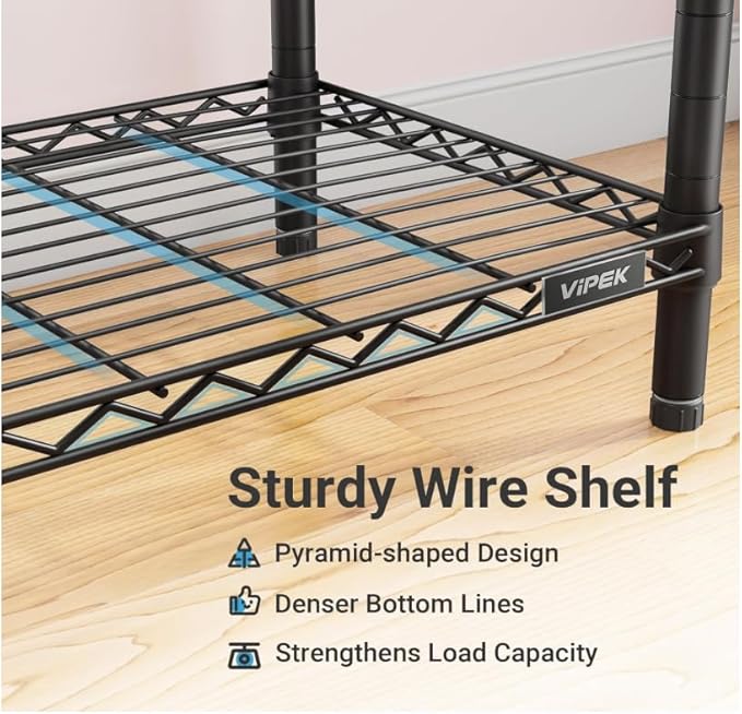 VIPEK V50 Extra Large Portable Closet Rack Bedroom Armoire Freestanding Wardrobe Closet, Heavy Duty Clothes Rack Multi-Functional Metal Clothing Rack for Hanging Clothes, Max Load 1300lbs, Black