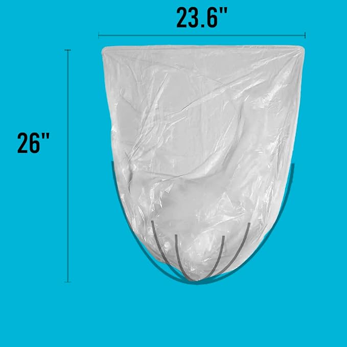 Trash Bags 8-10 Gallon, 300 Count Bulk, Clear Plastic Recycling Bags, Multi-purpose Garbage Bags Can Liners for Business Home Kitchen Commercial and Industrial