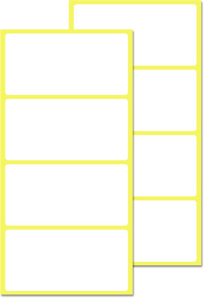200 Pack, 4" x 2", Labels Stickers for Storage Bins - Matte White