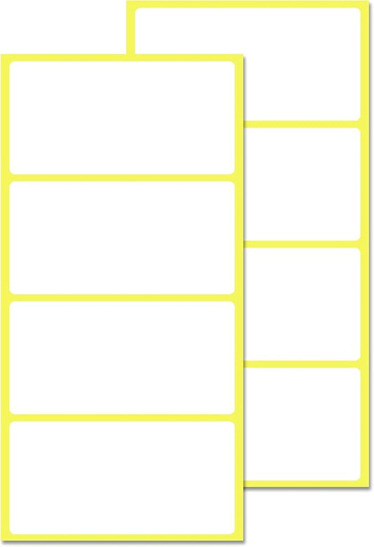 200 Pack, 4" x 2", Labels Stickers for Storage Bins - Matte White