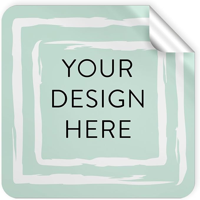 100 Custom Vinyl Stickers - Upload Your own Image, Text, Design, Logo - Personalized Logo Labels for Handmade, Packaging, Bottle, Jars, Candle, Brand Stickers (Mint, 1.5x1.5 Square)