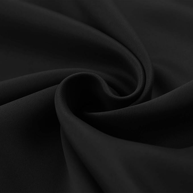BGment Black Small Curtains 30 Inch Length for Kitchen Cafe Window - Half Window Drapes with Rod Pocket Short Darkening Blinds Privacy for RV Front Door Bathroom, 2 Panels, 29 x 30 Inch
