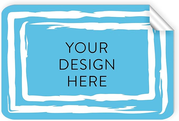 100 Custom Vinyl Stickers - Upload Your own Image, Text, Design, Logo - Personalized Logo Labels for Handmade, Packaging, Bottle, Jars, Candle, Brand Stickers (Blue Swirls, 3x2)