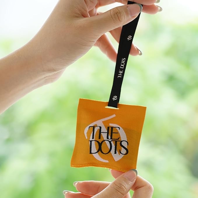 THEDOTS Series Car Air Freshener with 2 Adjustable Ribbons for Car Rearview Mirror, Frosted Ebony, 30 Days, Non-Toxic Fabric Sachet Gift (1 Pack)