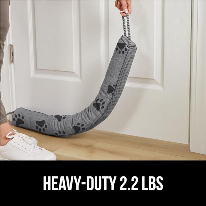 GORILLA GRIP Door Draft Stopper for Bottom of Doors, Weather Stripping Seal Blocks Hot Air, Noise, Bugs, Keeps Cold AC in, Sound Proofing Easy Install Gap Filler, Home Essentials, 34 Inch, Paws