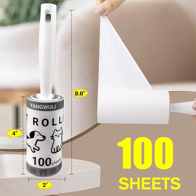 Lint Rollers for Pet Hair Extra Sticky, 400 Sheets Mega Value ，Clothing Hair Remover, Dog and Cat Hair Remover, Sofa Hair Roller, Hair Remover for Clothes, Furniture, and Carpets