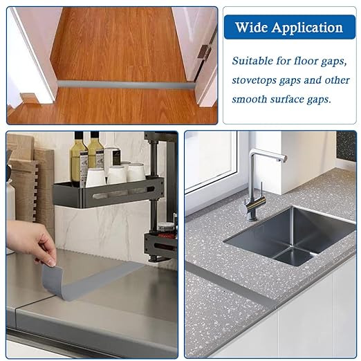 Floor Transition Strip Self Adhesive Floor Cover Strips Laminate 2" Wide Vinyl Flat Divider Transitions (5cm, 10Ft, Gray)