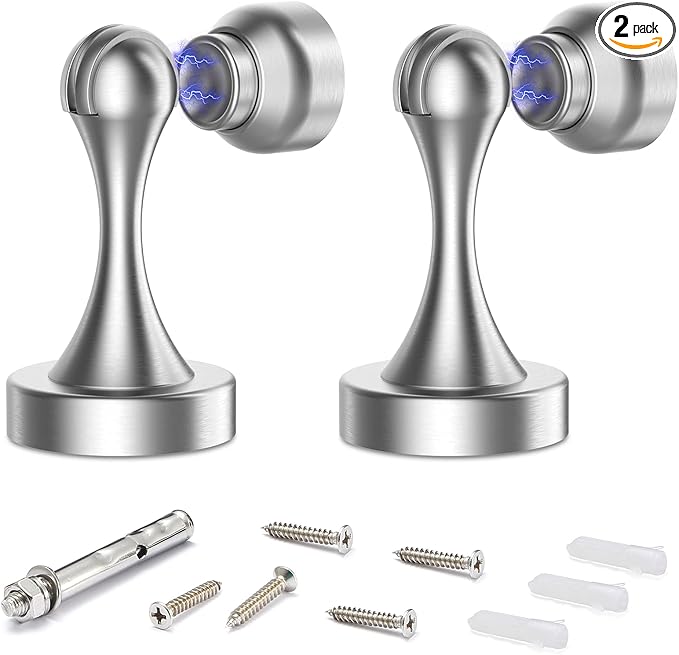 Magnetic Door Stop Stainless Steel，Door Stopper, Heavy Duty for Various Door Types, Keep Your Door Open, Wall Mount Door Holder/Catch