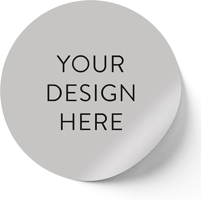 100 Custom Vinyl Stickers - Upload Your own Image, Text, Design, Logo - Personalized Logo Labels for Handmade, Packaging, Bottle, Jars, Candle, Brand Stickers (Gray, 2x2)