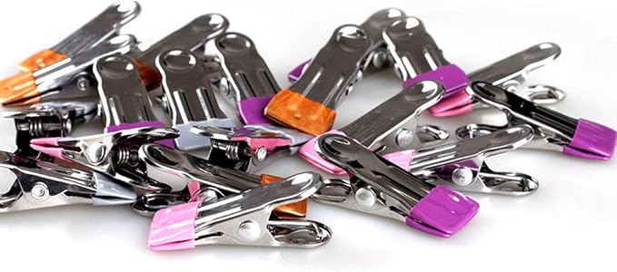 Stainless Steel Clothes Pins: 30 Packs Metal Beach Towel Clips, Pool Cover Clips,Heavy Duty Close Pins ，Hanging Towel Clamp Cloth Clips，Beach Chair Towel Clip