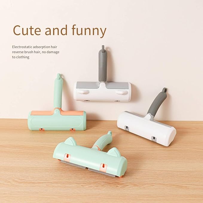 Pet Hair Remover for Furniture, Carpet and More, Reusable Lint Roller with Self-Cleaning Base Fabric Shaver for Cat, Dog, Rabbit Portable Lint Rollers (Green)