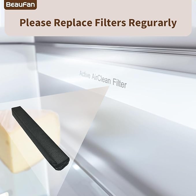 4 Pack Active Airclean Filter 7236280 Replacement for Miele Refrigerator, Odor Eliminator, Odour-Absorbing Active AirClean Filter for Refrigerator