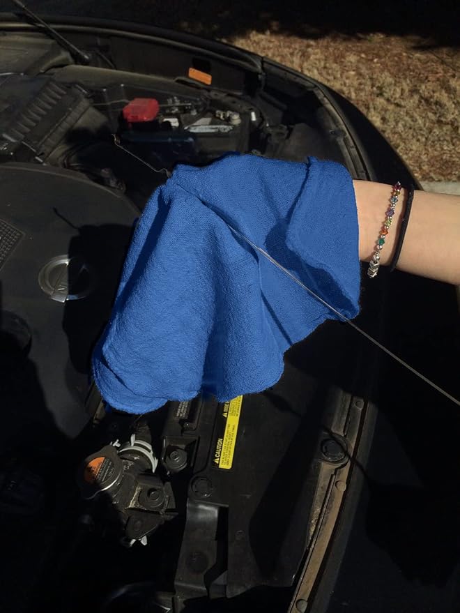Avalon Towels Cotton Shop Rags – (Pack of 150) Size 12x14 Inches Cleaning Rags – Absorbent Shop Towels and Multipurpose Cleaning Towels for Automobiles, Industries, Garage and Homes (Blue)
