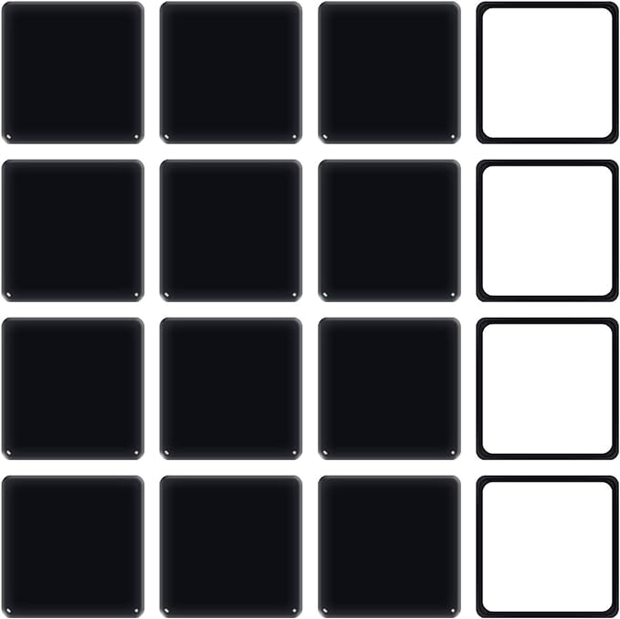Ezprotekt 2.5 inch Square Self Adhesive Furniture Movers Sliders for Carpet, 16 Pcs Self Stick Furniture Moving Pads for Chair Table Desk Bed Sofa Couch (Black)