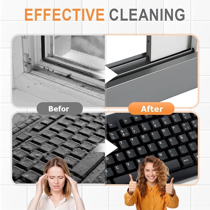 2 in 1 Groove Cleaning Brush, Upgraded Crevice Cleaning Brush & Magic Window Track Cleaner for Sliding Door Tracks, Window Sills, Tile Lines, Car Vents, Kitchen and Bathroom Tight Spaces (1PC)