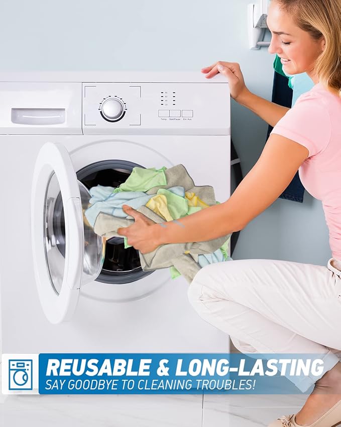 Microfiber Cleaning Cloth-24Pcs (13x13 inch) Ultra Soft Highly Absorbent Rags for Housekeeping-Machine Wash (Purple)