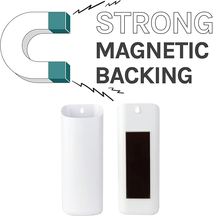 JS Jackson Supplies Small White Lint Bin with Magnetic Back, Slim Profile Trash Bin for Laundry Room and Kitchen, Wall Mountable