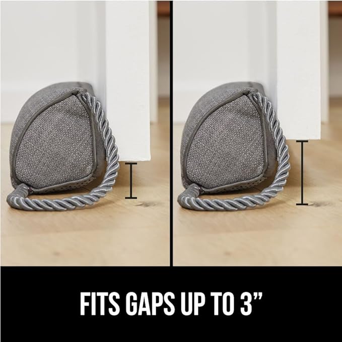 GORILLA GRIP Door Draft Stopper for Bottom of Doors, Weather Stripping Seal Blocks Hot Air, Noise, Bugs, Keeps Cold AC in, Sound Proofing Easy Install Gap Filler, Home Essentials, 32 Inch, Slate Gray