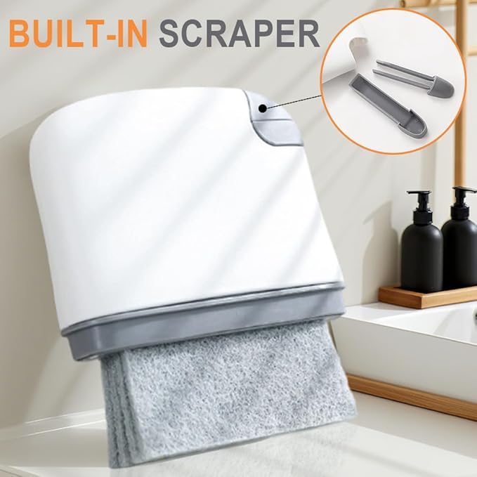 2 in 1 Groove Cleaning Brush, Upgraded Crevice Cleaning Brush & Magic Window Track Cleaner for Sliding Door Tracks, Window Sills, Tile Lines, Car Vents, Kitchen and Bathroom Tight Spaces (2PC)