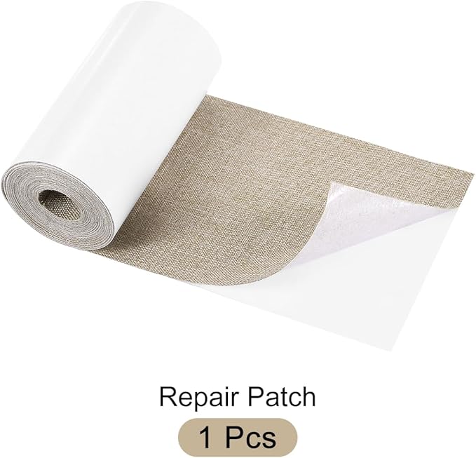 Repair Patches Repair Tape Self-Adhesive DIY Repair Patch Linen Gear Patch for Sofa, Furniture, Chair, Clothing,Tents,3.5x79 Inch,Light Brown