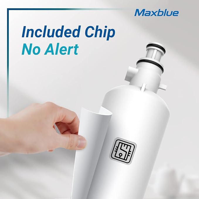 Maxblue Replacement for GE® RPWFE®, RPWF (with CHIP) Refrigerator Water Filter, Compatible with WSG-4, WF277, GFE28GMKES, PFE28KBLTS, GFD28GSLSS, PWE23KSKSS, GYE22HMKES, DFE28JSKSS, 3 Filters
