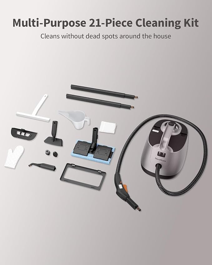 Steam Cleaner for home, 293°F 58 PSI Powerful Multipurpose Steam Mop for Home Use, 50Oz Capacity, Heavy Duty Steamer for Carpets, Handheld Steamers, Floors, Cars, Tiles, Crack Cleaning, Titanium